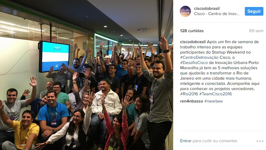 foto oficial dos participantes do desafio cisco de inovação urbana